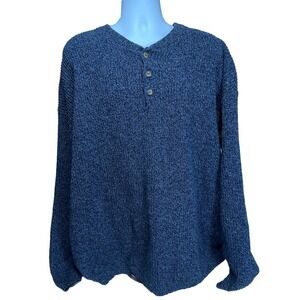 Himalaya Outfitters Vintage 80s Cable Knit Henley Sweater USA Big & Tall 3XLT